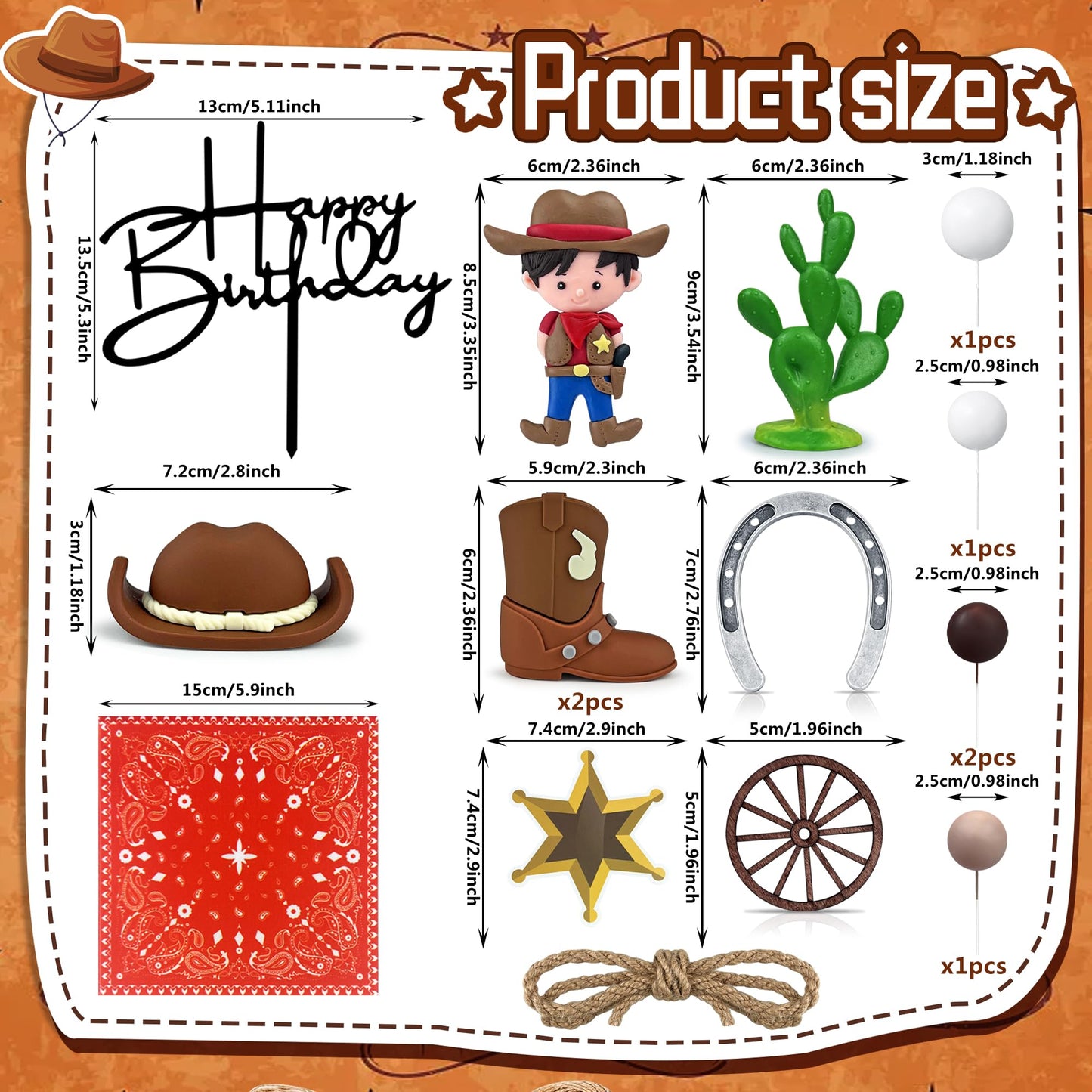 Cowboy Cake Decorations Cowboy Hat and Boot Cake Toppers Western Cowboy Cowgirl Birthday Baby Shower for Western Theme Party Favors Supplies