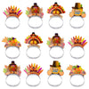 ASTARON 12 Pieces Thanksgiving Headbands for Thanksgiving Decorations, Thanksgiving Turkey Headbands for Thanksgiving Dinner Decor Thanksgiving Party