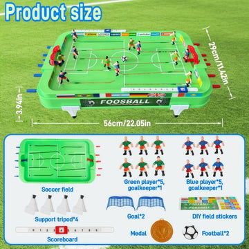 Foosball Game Table - Mini Table Finger Soccer Game for 2+ Players, 21x11 Inches, Interactive Indoor Outdoor Desktop Foosball, Ideal for Family