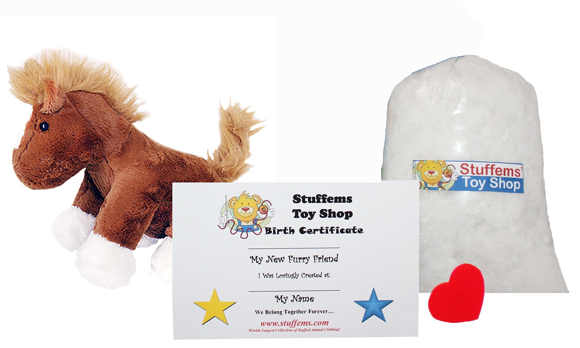 Stuffems Toy Shop Make Your Own Stuffed Animal Mini 8 Inch Chestnut the Horse Kit - No Sewing Required!