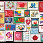 White Mountain 1000 Piece Jigsaw Puzzle Valentines Collage, Love Stamps