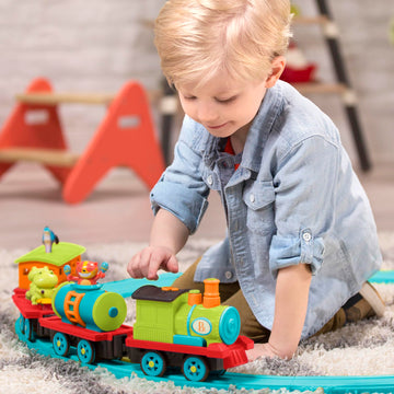B. toys Critter Express Train Set, Musical Lights and Sounds Toy, Vehicles
