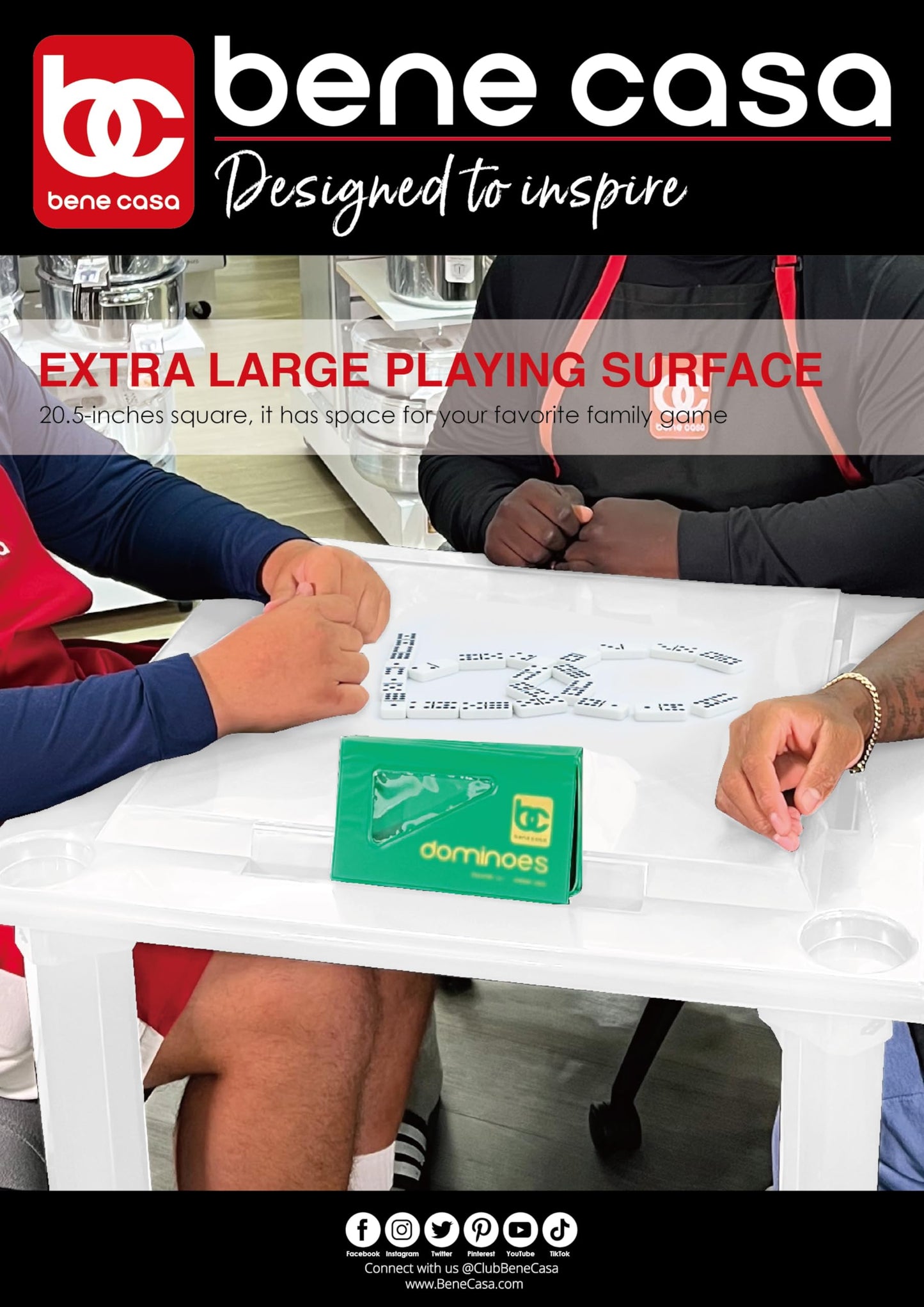 Bene Casa Floating Game Table - Waterproof, Portable 4-Player Table for Pool, Game Room, and Outdoor Fun