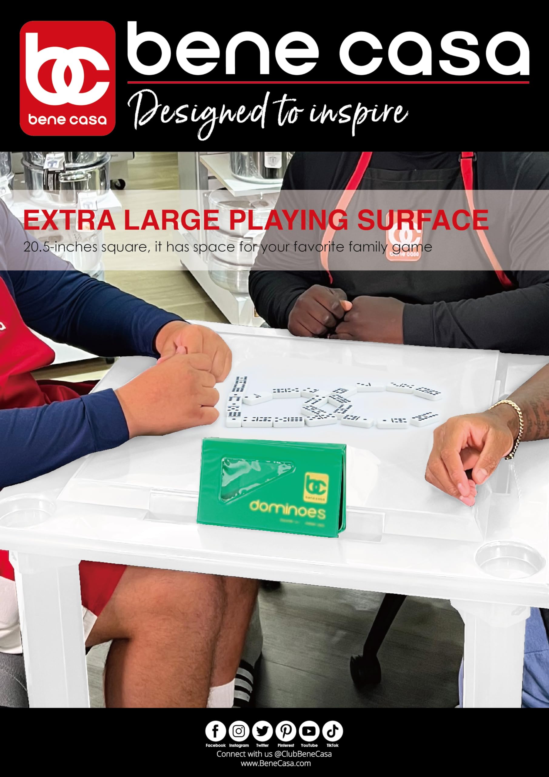Bene Casa Floating Game Table - Waterproof, Portable 4-Player Table for Pool, Game Room, and Outdoor Fun