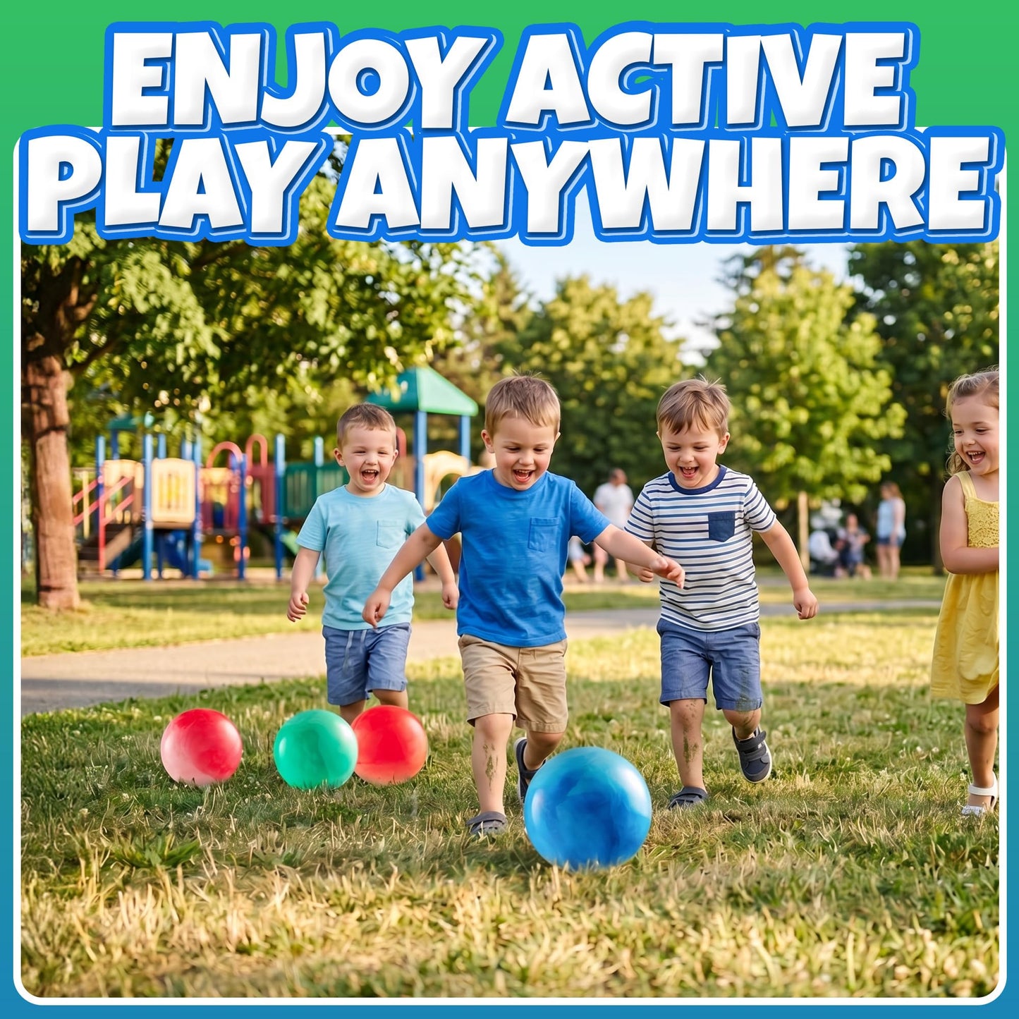 5-Inch Playground Balls for Toddlers & Kids (5-Pack) Marbleized Vinyl Balls