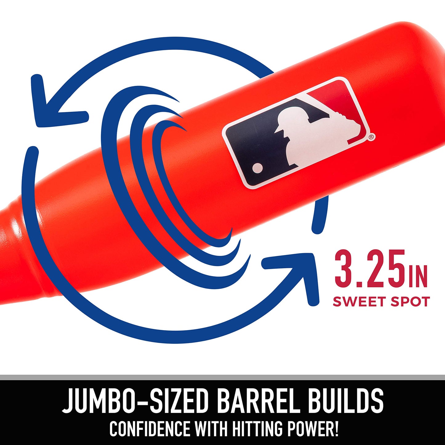 Franklin Sports MLB Kids Jumbo Plastic Bat - Red - Backyard Baseball