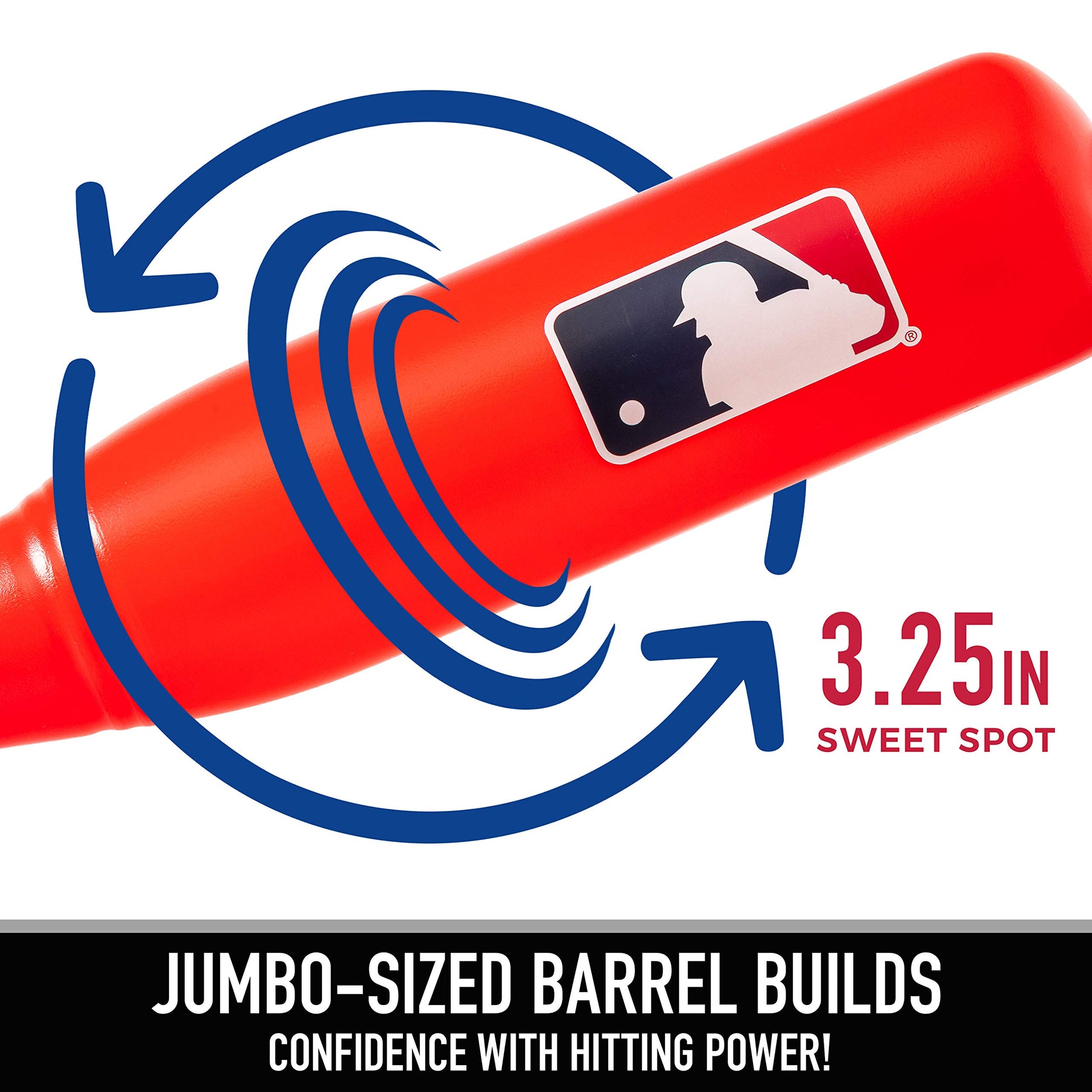 Franklin Sports MLB Kids Jumbo Plastic Bat - Red - Backyard Baseball
