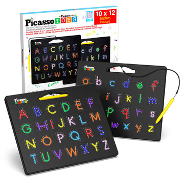 PicassoTiles Magnetic Letter Practice Board, 2-in-1 ABC Tracing Pad, Age 3+