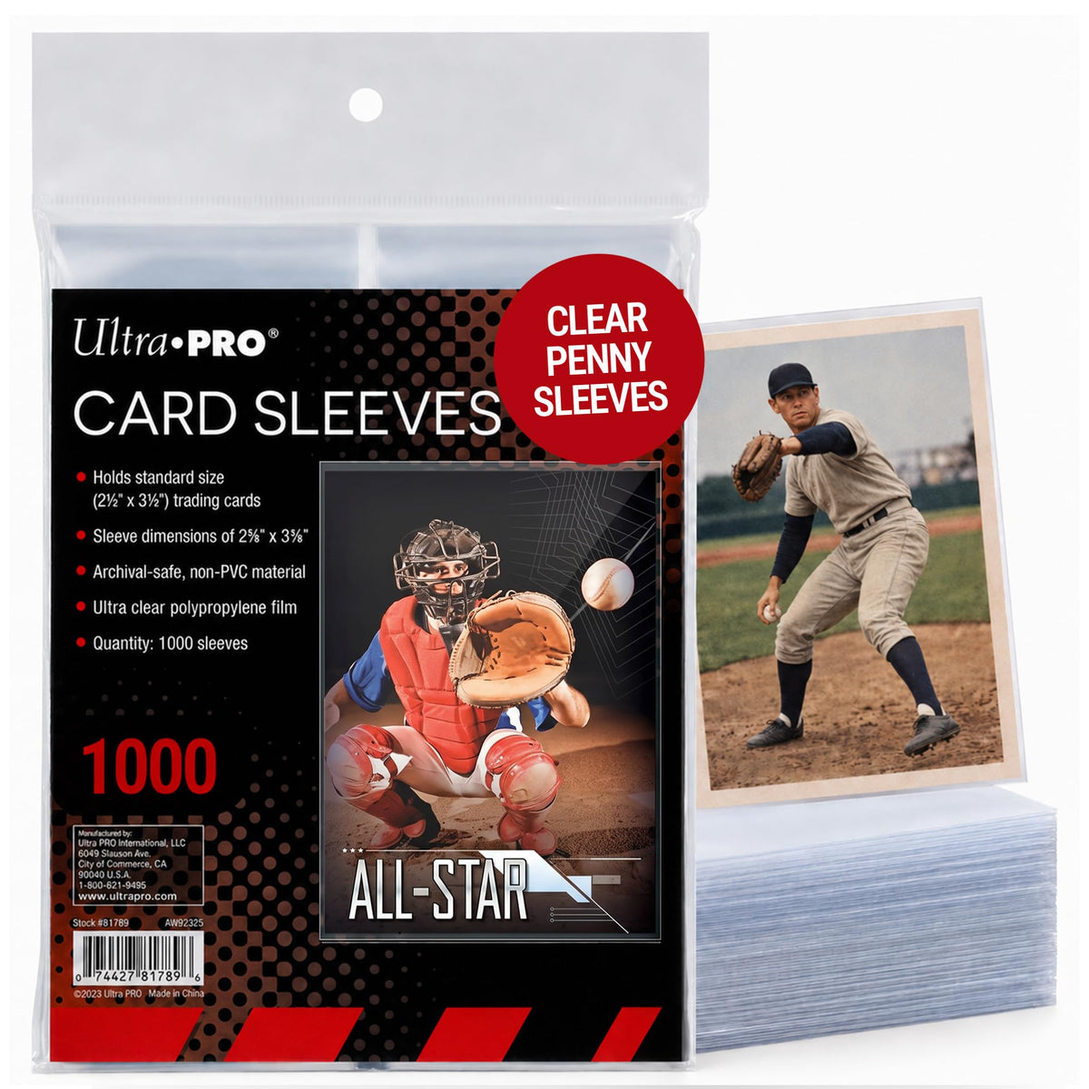 Ultra Pro Penny Sleeves - Holds Standard Size 2.5" x 3.5" - 1000 Pack