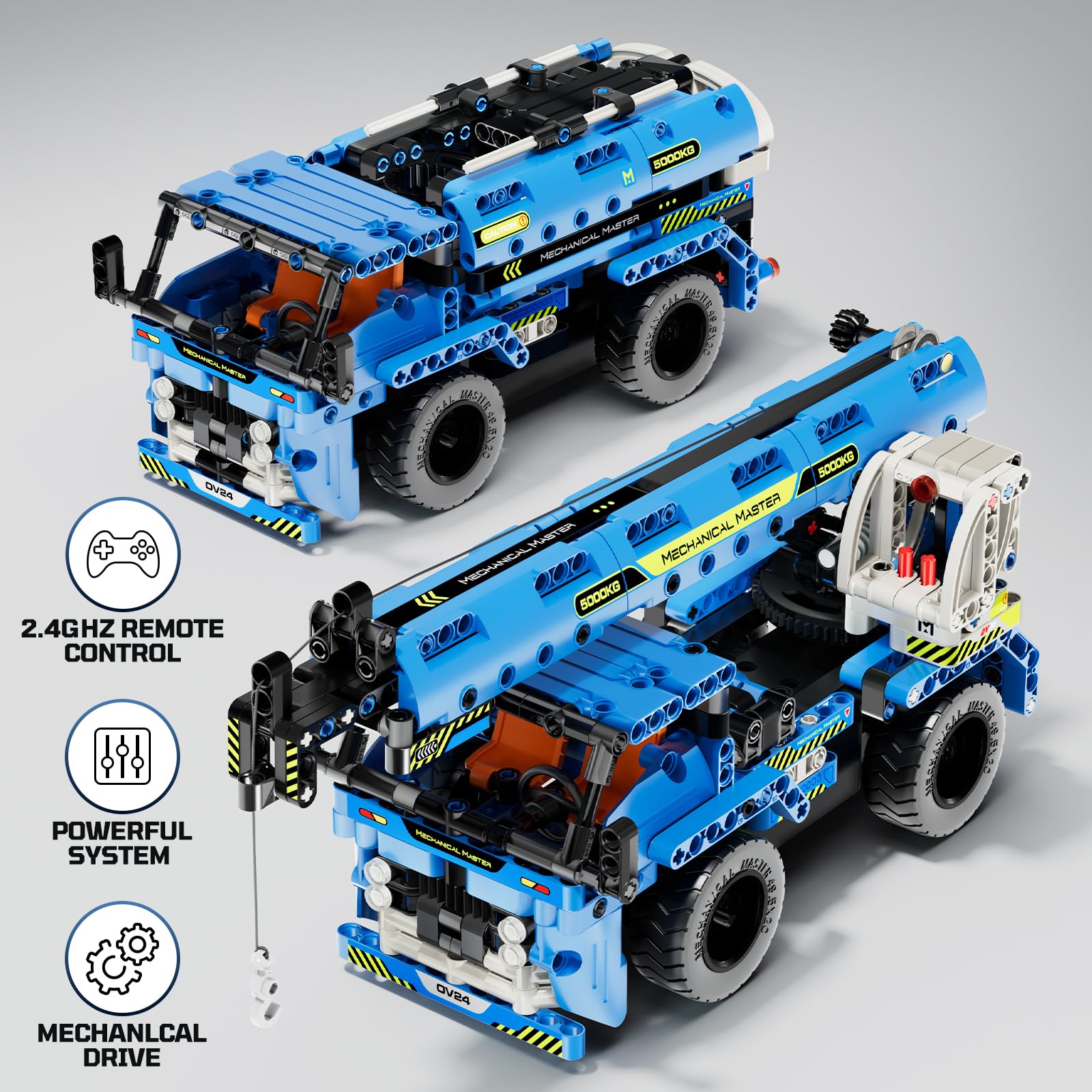 DOLIVE STEM RC Truck Building Toys, 2-in-1 Technic Vehicle Building Kits for Boys Age 8-12, Construction Erector Set Crane Truck Build Model for Boys