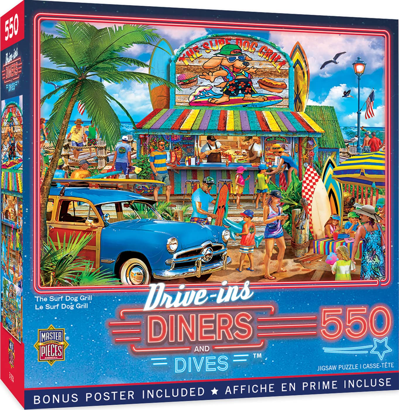 MasterPieces 550 Piece Jigsaw Puzzle For Adults and Family - The Surf Dog Grill - 18"x24"