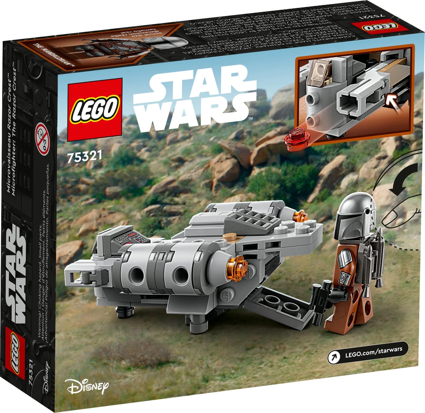 LEGO Star Wars The Razor Crest Microfighter 75321 Toy Building Kit for Kids Aged 6 and Up; Quick-Build, Stud-Shooting Star Wars: The Mandalorian