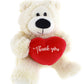 Plushland Sophie Bear 12 Inches with Custom Heart, Cream Teddy Bear Stuffed Animal - Holidays Personalized Gift for Kids, Girls, Boys and Your Loved