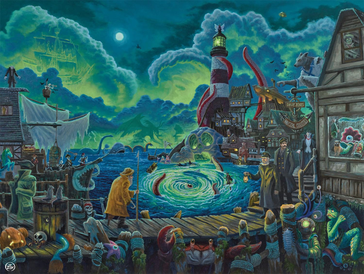 Ceaco - Zak Kinkade Halloween at Horror Harbor - 750 Piece Jigsaw Puzzle