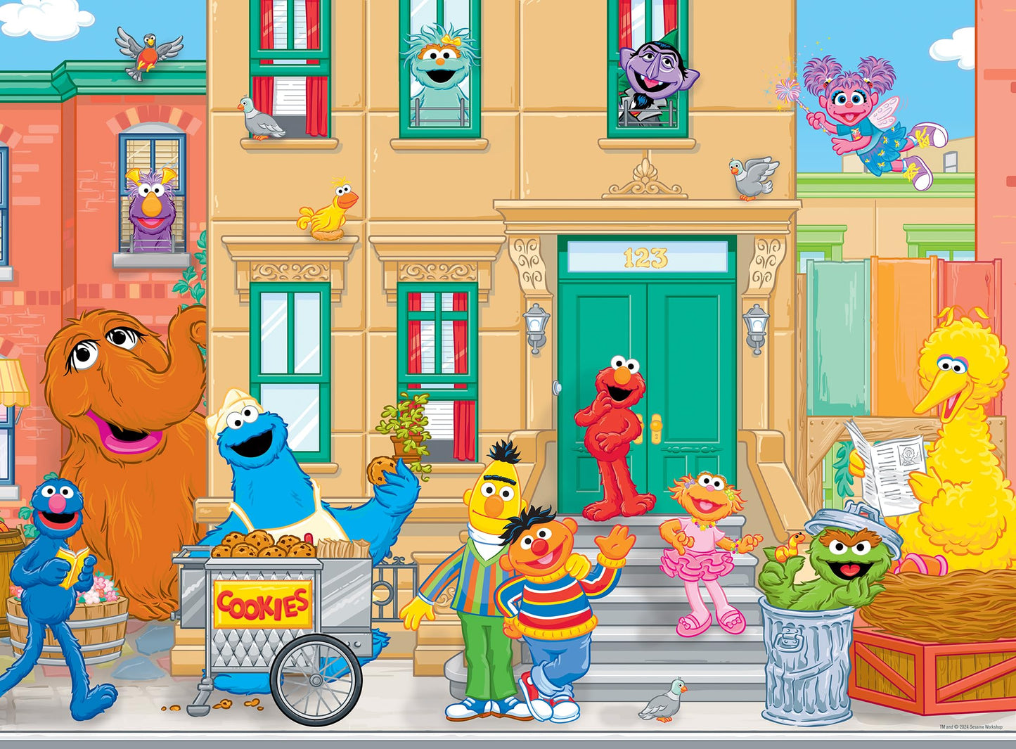 MasterPieces Sesame Street Puzzle 48 Piece for Kids - in The Neighborhood - Jigsaw Puzzle 19"x14" - Ages 3+