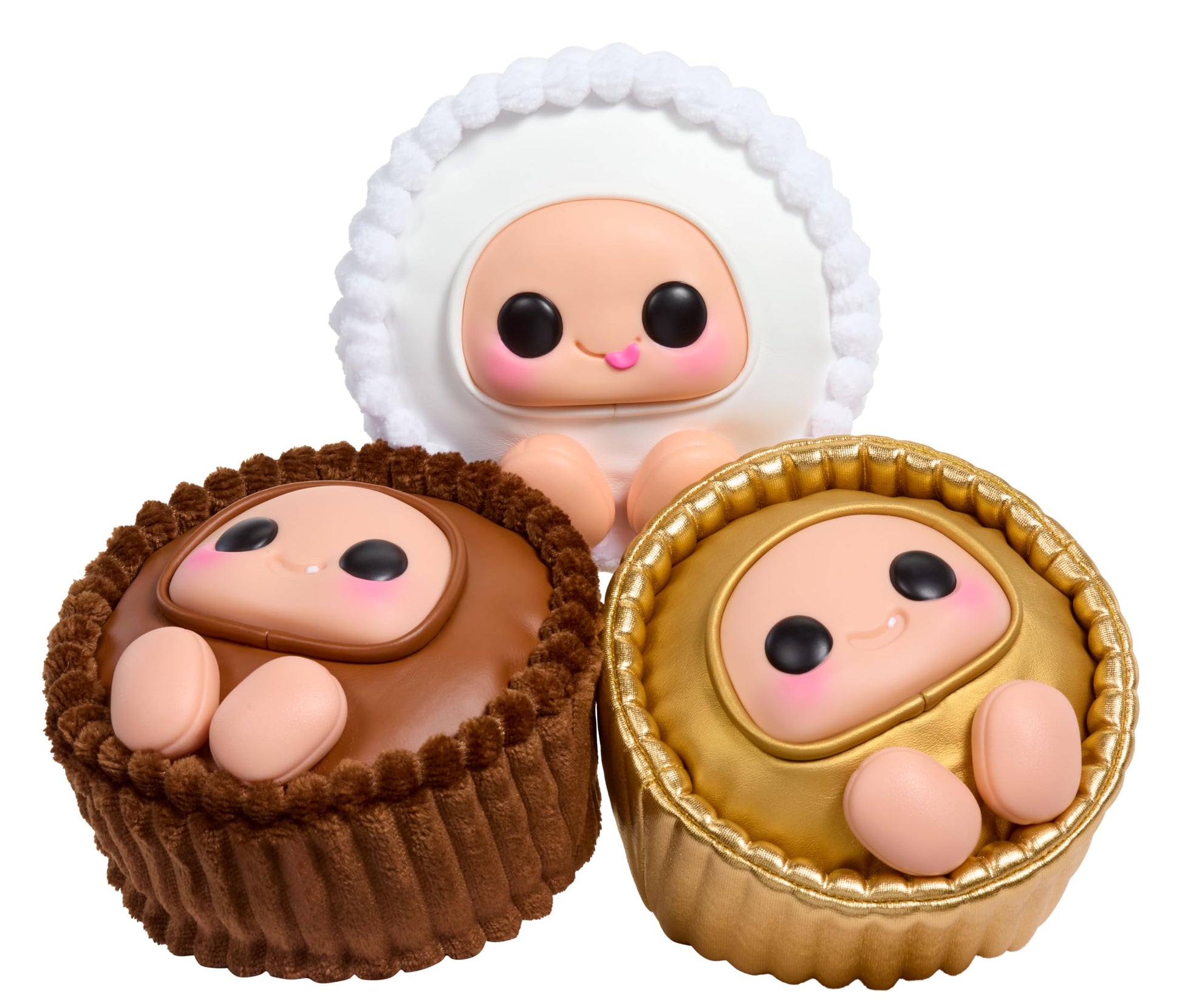 Hyojo Reese's Peanut Butter Cups Series, Blind Box Collectible Plush, Limited Edition, 3 to Collect, Milk Chocolate, White Creme & All Gold Peanut