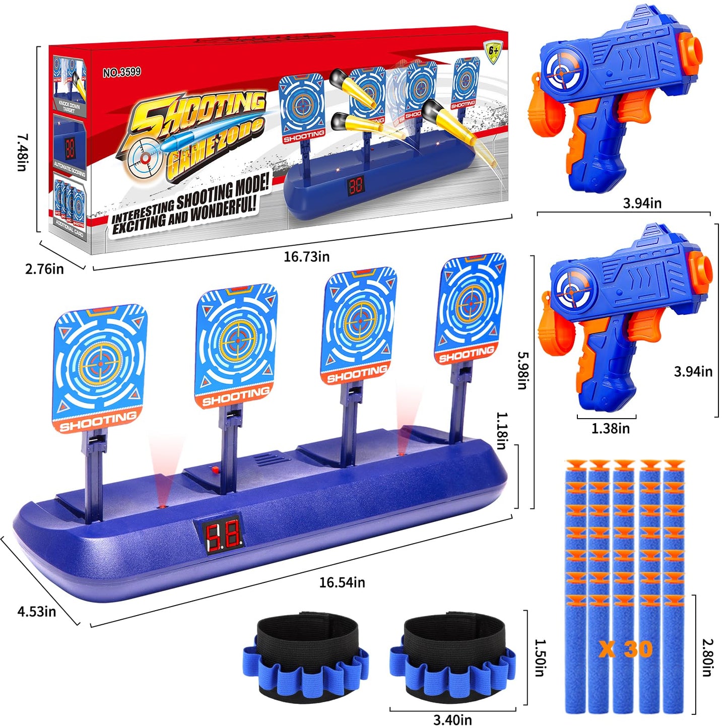 Targets for Nerf Guns, Electronic Auto Scoring Digital Reset Shooting Target for Nerf Practice, Ideal Gift Toy for Kids, Teens, Boys & Girls