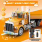 KIDMARKT 39.6" Giant RC Semi-Trailer Truck for Kids | 16-Channel Remote Control Transport Truck with Lights & Sounds, Rechargeable Construction
