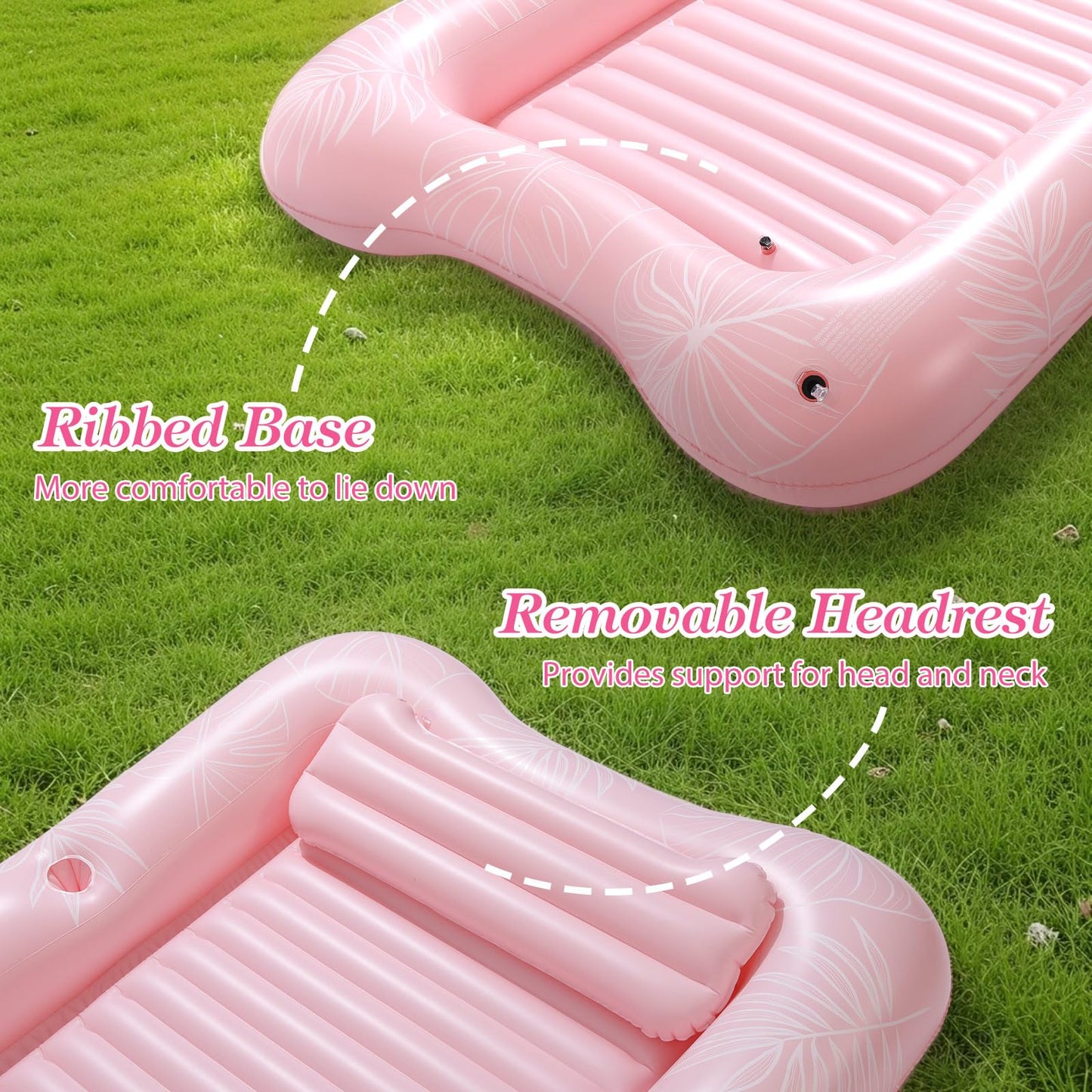 MoKo Tanning Pool Floats Adult, 83" x 50" Floaties Raft Bed with Ice Bar