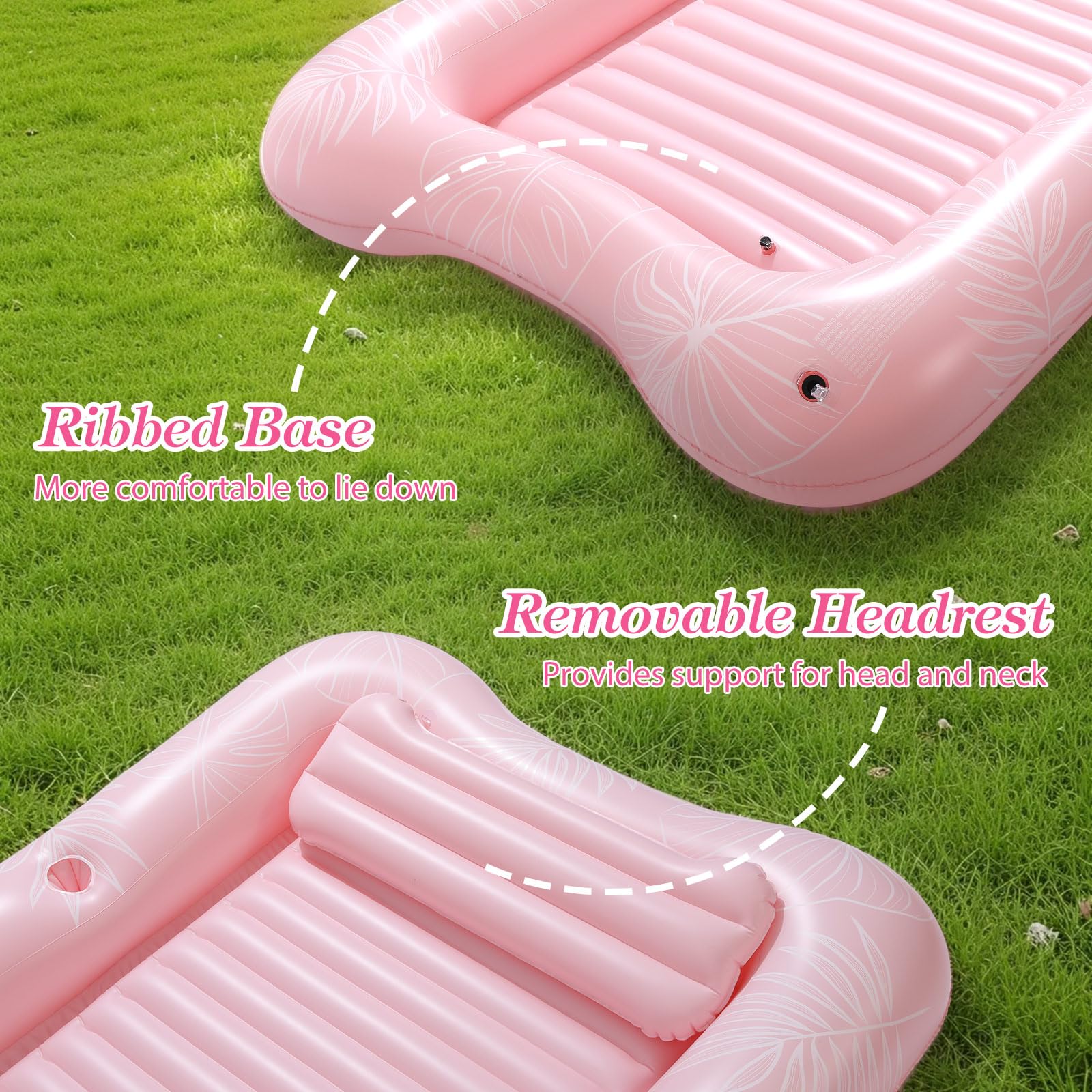 MoKo Tanning Pool Floats Adult, 83" x 50" Floaties Raft Bed with Ice Bar