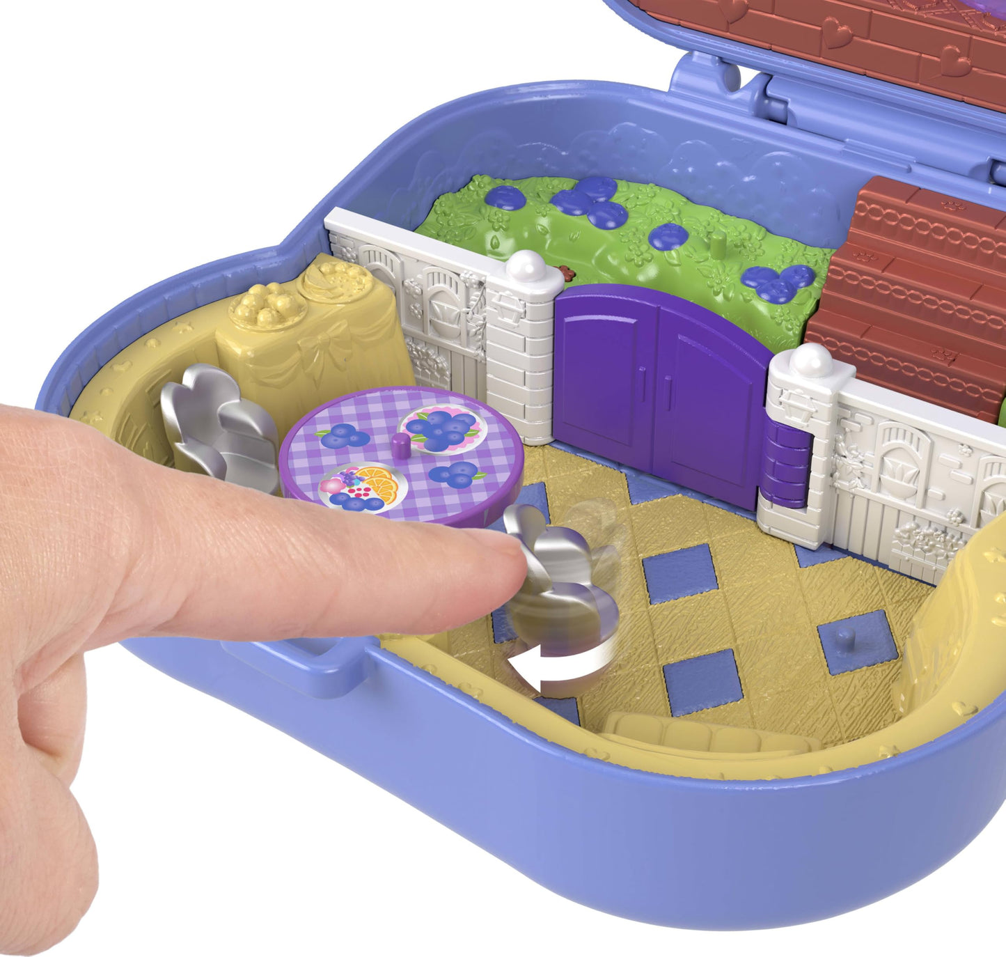Polly Pocket Dolls and Playset, Blueberry Besties Compact, Travel Toy with 1 Micro Doll, Pet, Fruit Themed Accessories