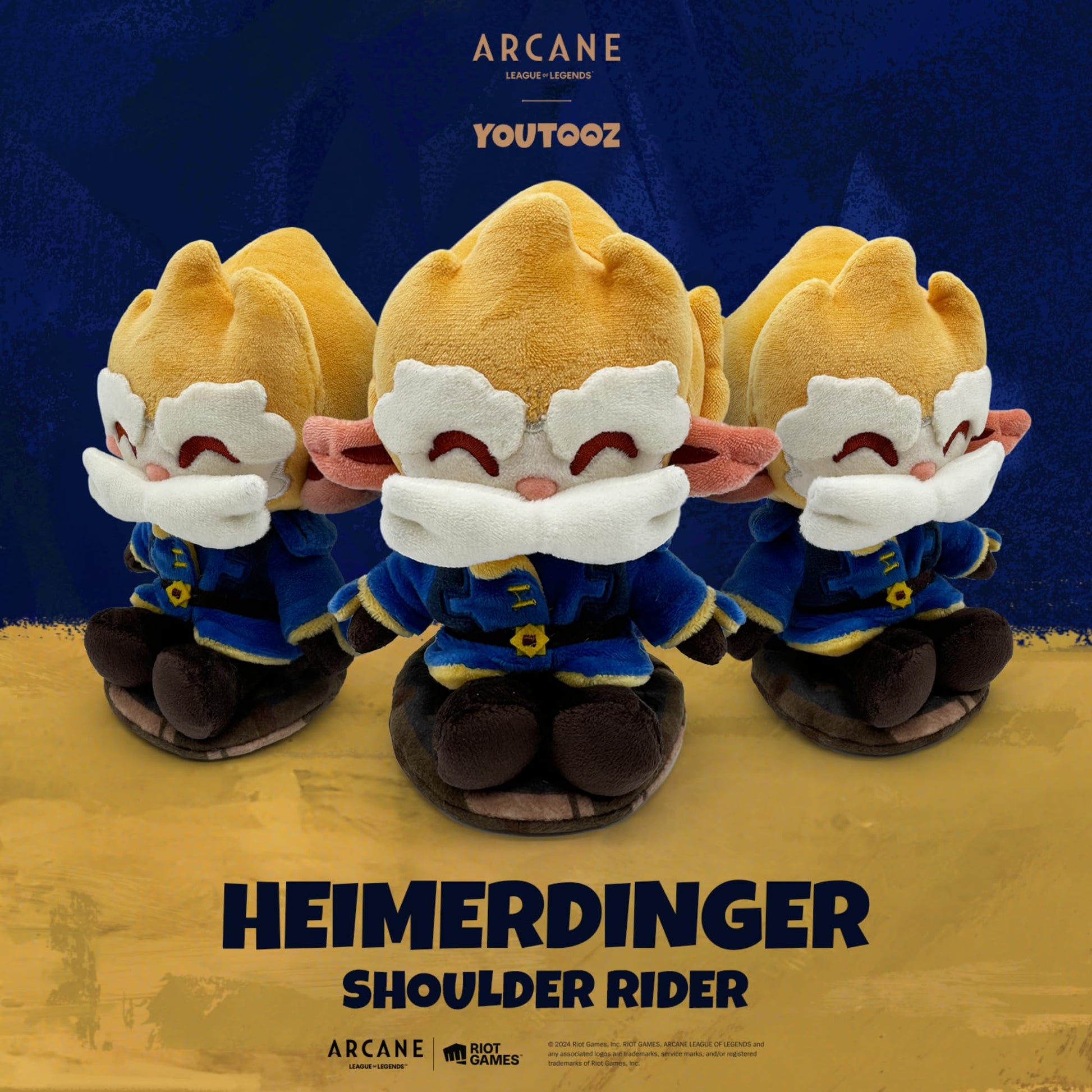Youtooz Arcane Heimerdinger 6" Shoulder Rider Plush - Heimerdinger Plushie Figure from Netflix Arcane TV Show - League of Legends Plush