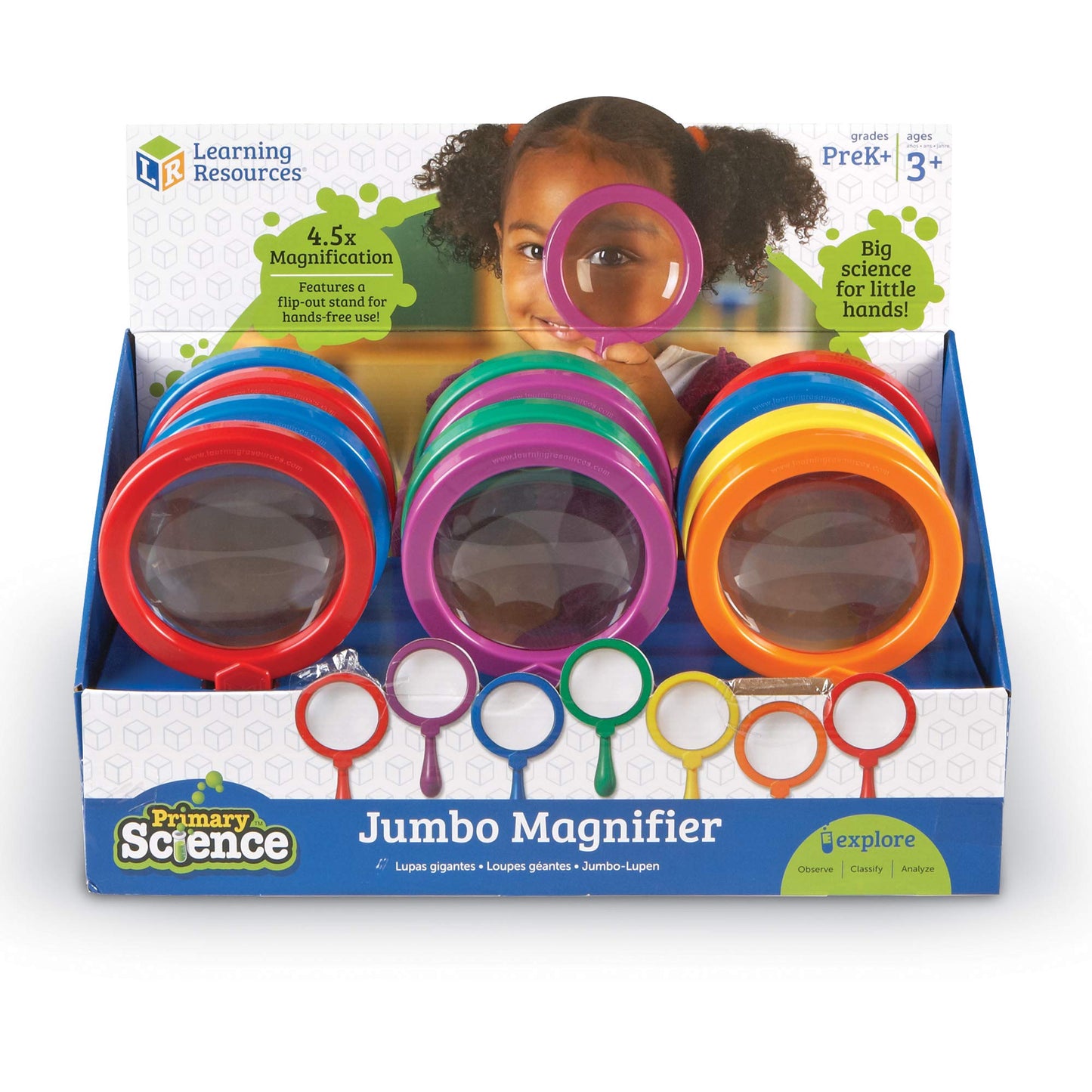 Learning Resources Primary Science Jumbo Magnifiers, Set of 12