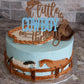 A Little Cowboy Is On The Way Cake Topper Boy Baby Shower Decoration Western Themed Party Supplies Blue