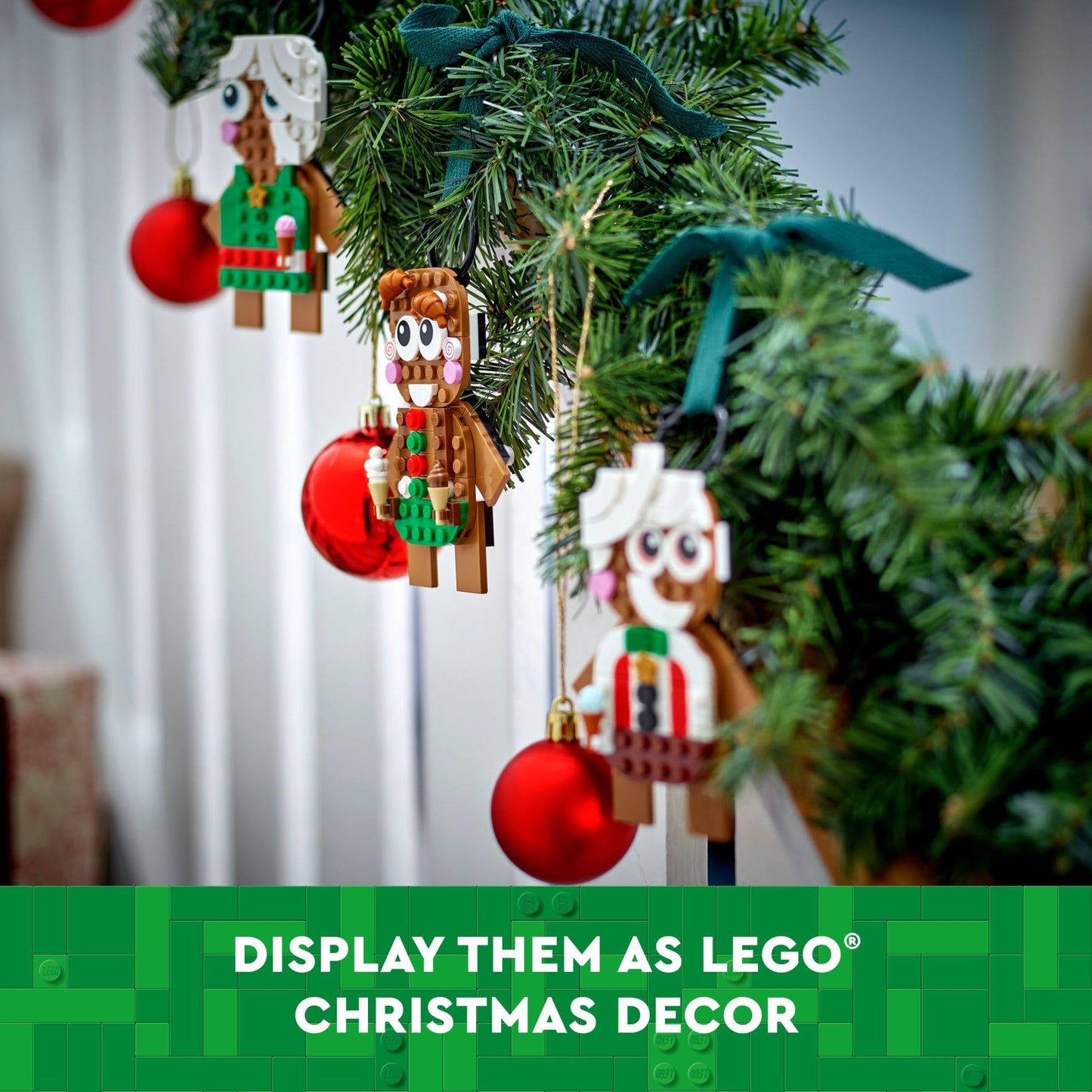 LEGO Gingerbread Ornaments - Christmas Tree Ornaments Building Set for Kids, Boys & Girls, Ages 6+ - 3 Gingerbread Decorations for Tree & Home - Gift
