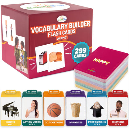 CreateFun 299 Vocabulary Builder Flash Cards Speech Therapy, Autism, ESL