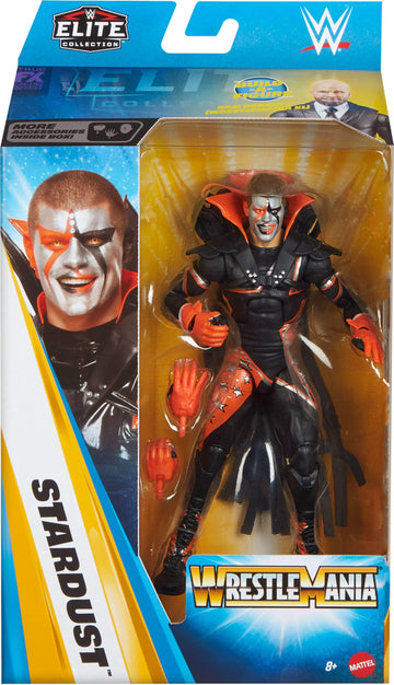 Mattel WWE Elite Collection Action Figure & Accessories, Premium Live Event Stardust Set, Wrestlemania with Sam Roberts Build-A-Figure Parts