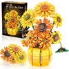Van Gogh Sunflower Building Set, Adjustable Flowers Bouquet for Adults Teens, 1009PCS Botanical Collection Compatible with Lego, Home Decor, Gift