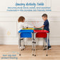 ECR4Kids 4-Station Sand and Water Adjustable Play Table, Sensory Bins, Primary
