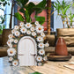 Cauaoa White Daisy Frame Fairy Door, Miniature Fairy Garden Accessories, Glow in The Dark, Outdoor Decor