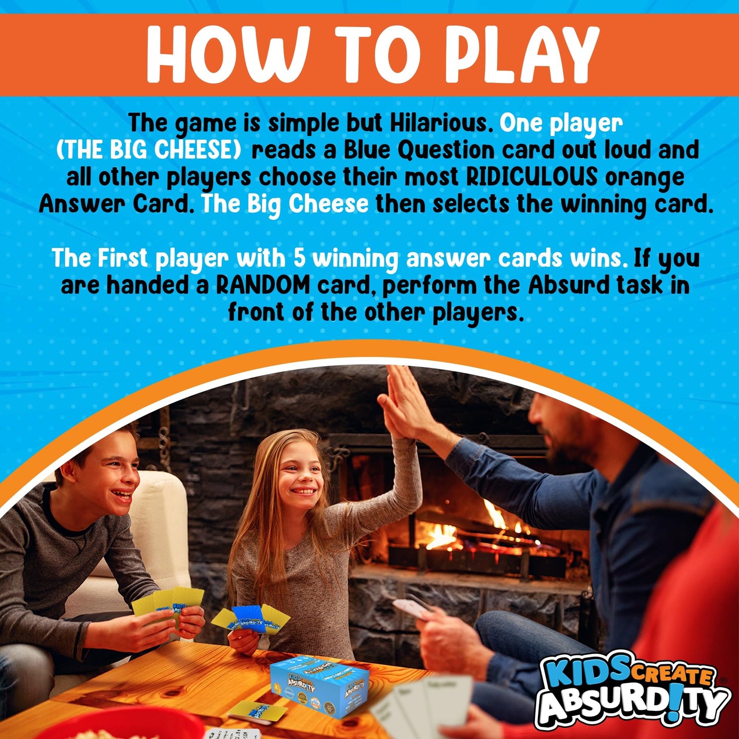Kids Create Absurdity Funny Card Game for Kids Family Game Night Laugh Until You Cry- A Fun Fill in The Blank Card Game for Ages 6-12 Years Old