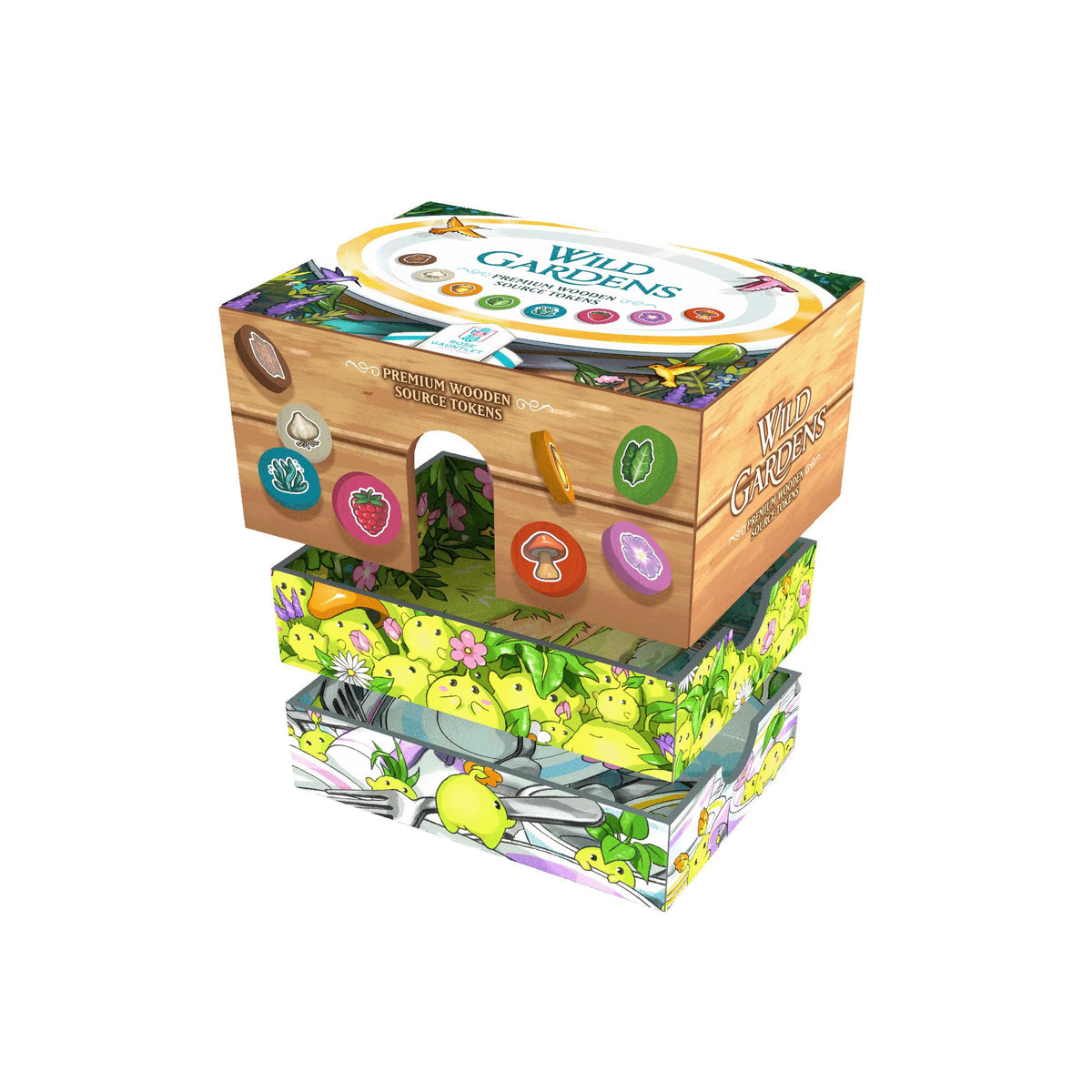 Rose Gauntlet: Wild Gardens - Premium Wooden Source Pack - Upgrade Set, Cozy Family Board Game Accessory, Strategy Solo Foraging Game Accessory