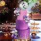 32PCS Disco Purple Ball Cake Topper Decoration for Wedding Birthday Baby Shower Party Cake Decoration Supplies