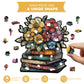 Wooden Wildflowers Pages Puzzles for Adults 160 Pieces, Wood Flower Book Literary Blossom Jigsaw Puzzle, Plant Floral Art Themed Puzzles for Adults