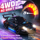 RC Drift Car, 1:24 Remote Control Car with LED Lights, 3 Batteries Black