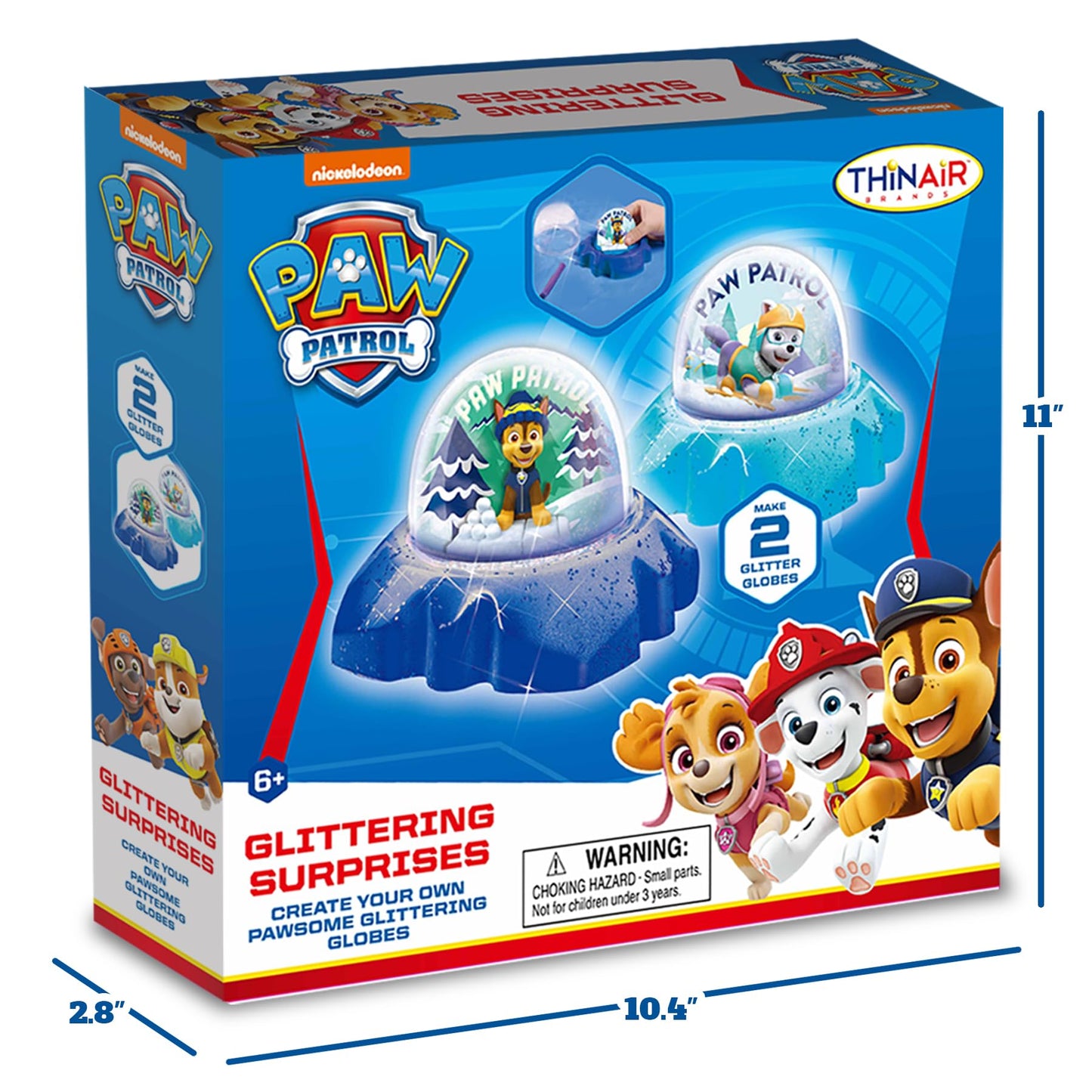 PAW Patrol DIY Glitter Globe Kit - Make Your Own Snow Globe Craft Set for Kids - Build Your Own Water Globes with Glitter, Molding Clay & Printed