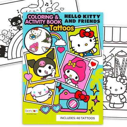Hello Kitty and Friends Coloring Book with Tattoos for Kids 3-5 4-8 - Coloring Pages, Activities, Games | My Melody, Kuromi, Cinnamoroll | Hello Kitty