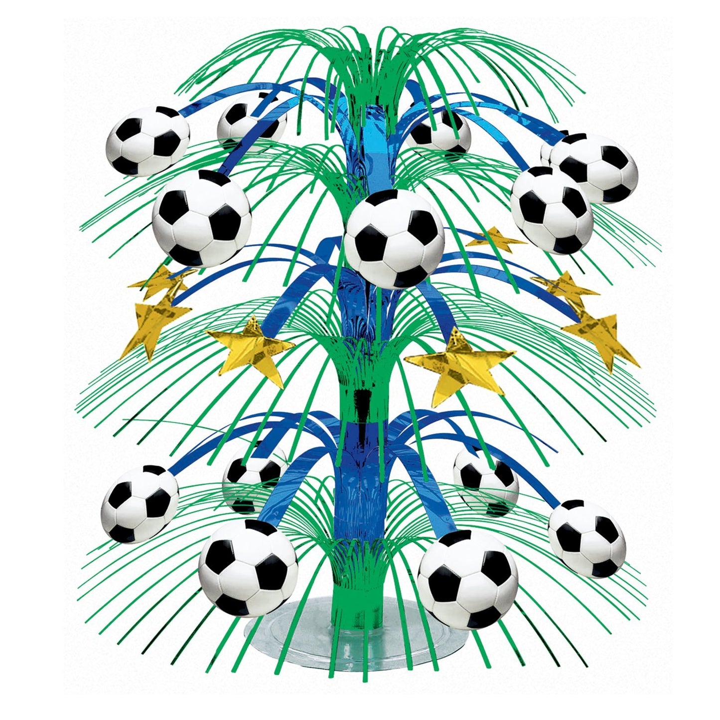Amscan Soccer Cascade Centerpiece, Party Decoration, 14"