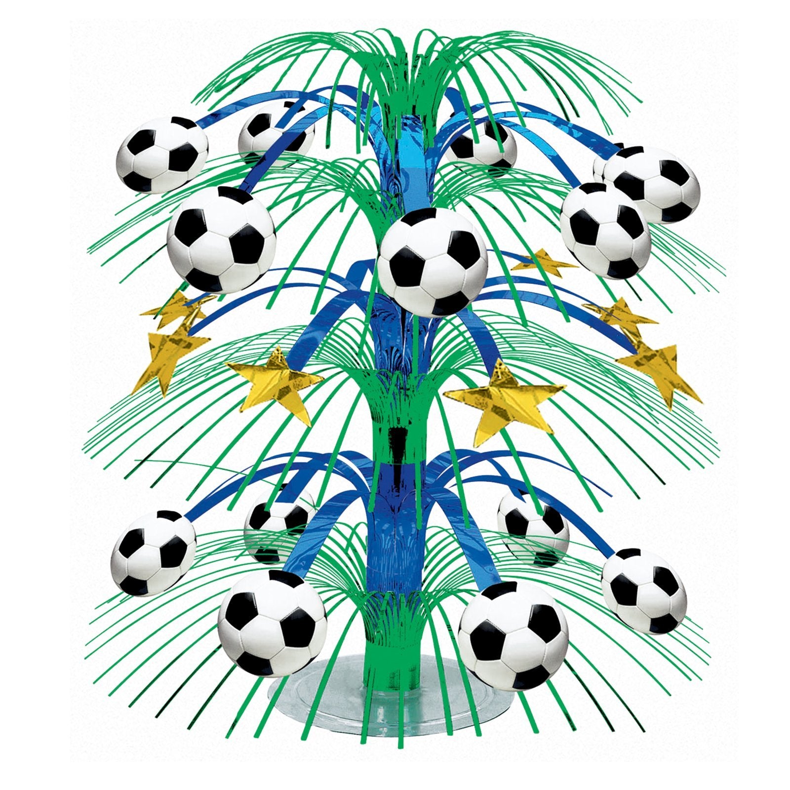 Amscan Soccer Cascade Centerpiece, Party Decoration, 14"