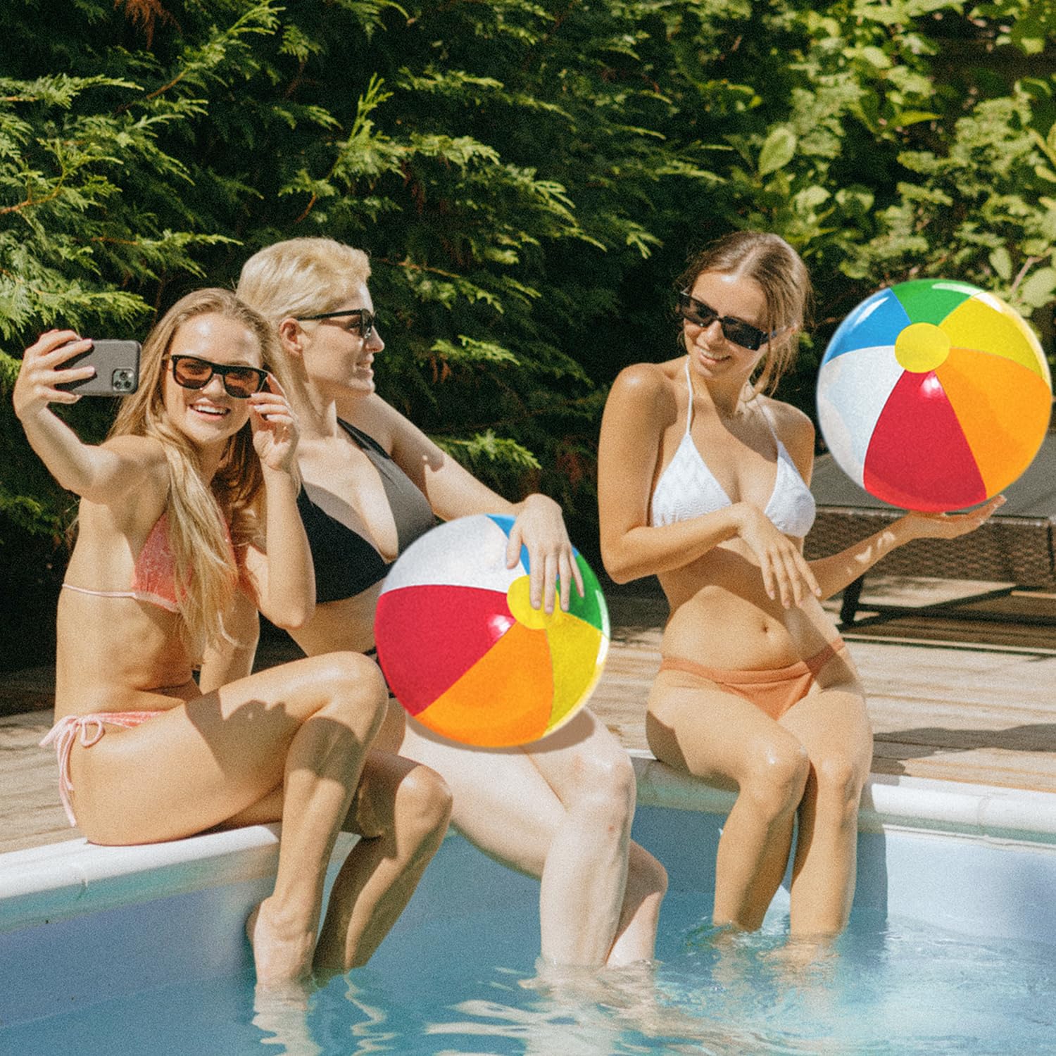 18'' Beach Balls for Kids: Inflatable Pool Ball Bulk Party Favors (12 Pack)