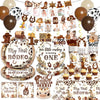 180 PCS My First Rodeo Decorations Boy, First Rodeo Birthday Decorations Tableware Set with Banner Cake Topper Cupcake Toppers Tablecloths Plates