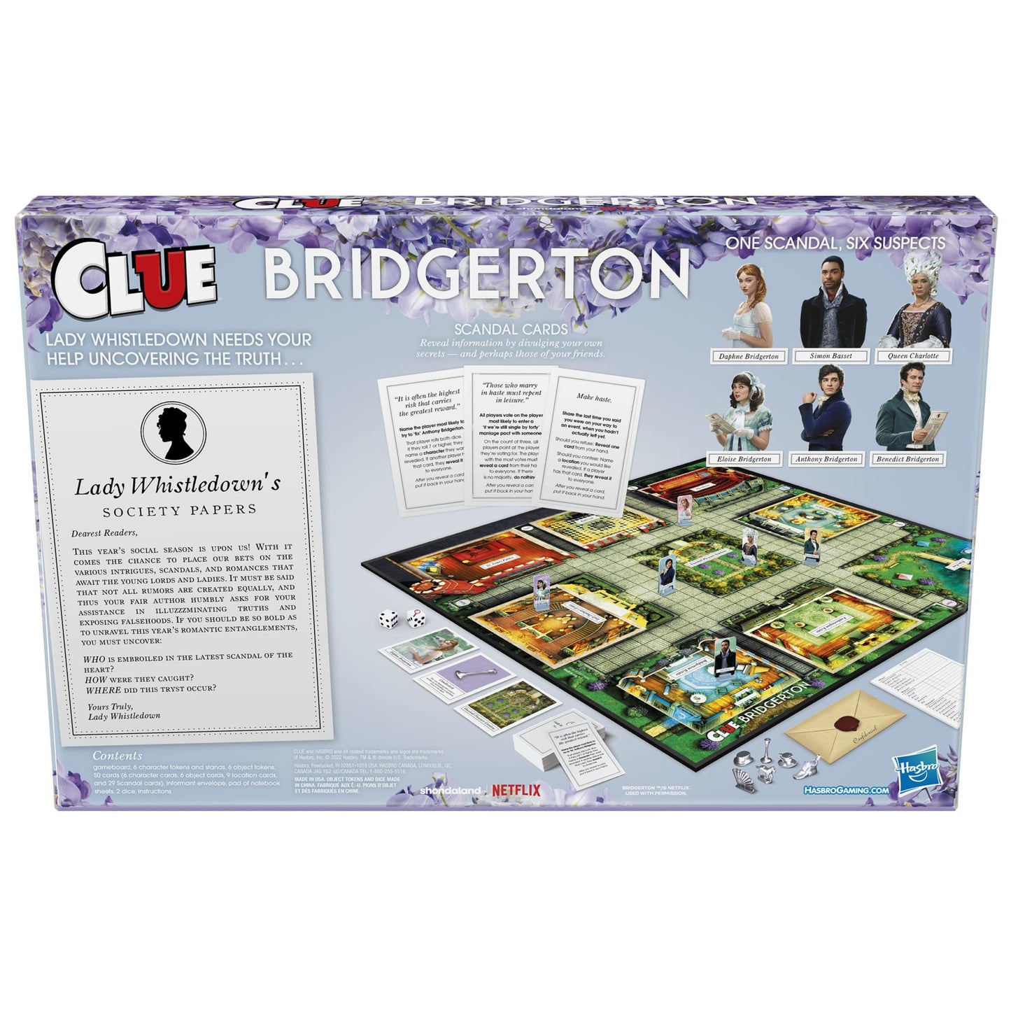 Hasbro Gaming Clue: Bridgerton Edition-BoardGame for Ages 17+Game for Bridgerton Fans for 3-6 Players, Inspired by Shondaland's Original Series on