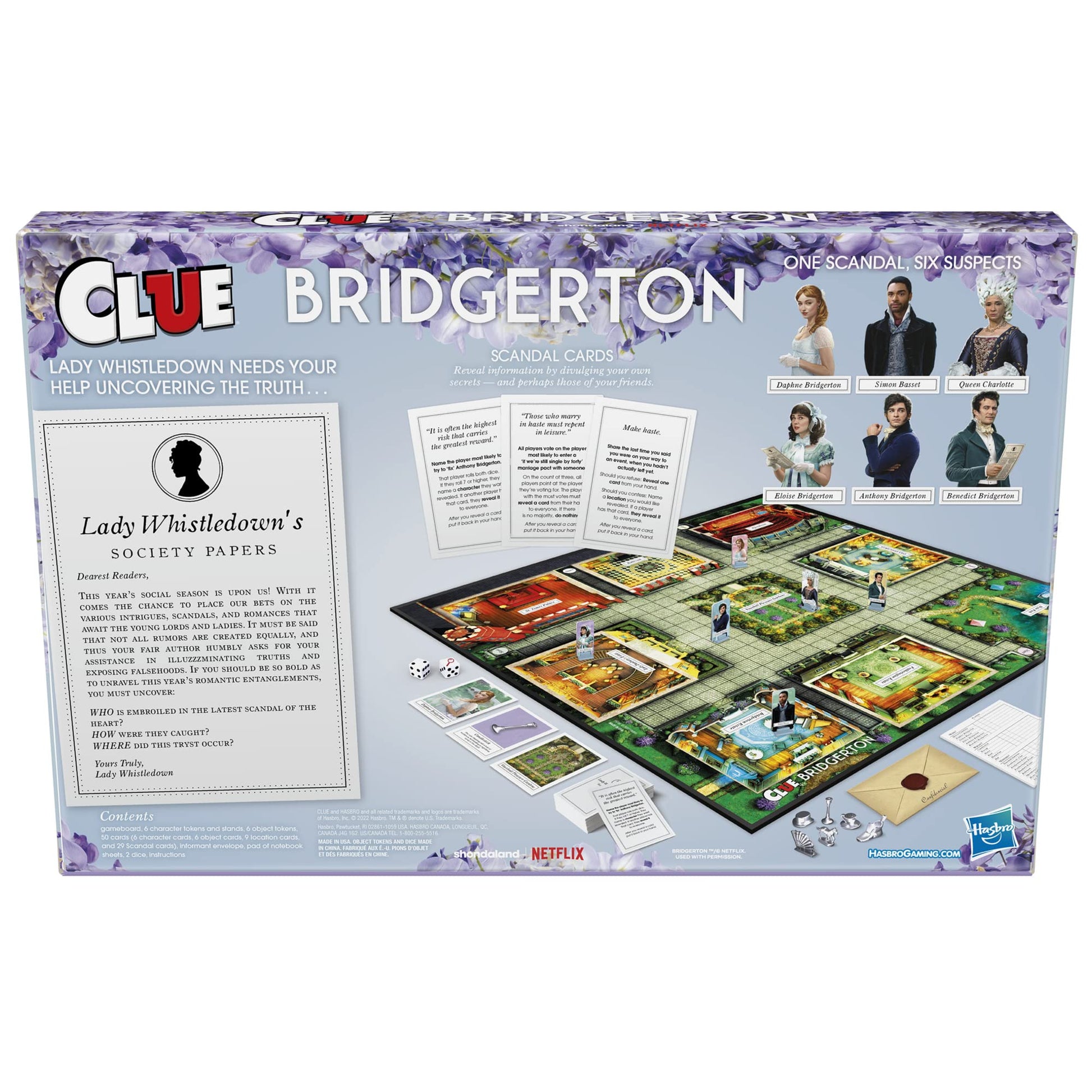 Hasbro Gaming Clue: Bridgerton Edition-BoardGame for Ages 17+Game for Bridgerton Fans for 3-6 Players, Inspired by Shondaland's Original Series on