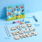 JOYIN 12 Wooden Magnet Creativity Arts & Crafts Painting Kit for Kids, Decorate Your Own Painting Gift for Easter Basket Stuffers, Birthday Parties