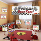 Blulu Racing Party Decorations Welcome Race Fans Banner Racing Party Suppliers Race Car Banner Garland Backdrop Photo Booth Props Car Birthday