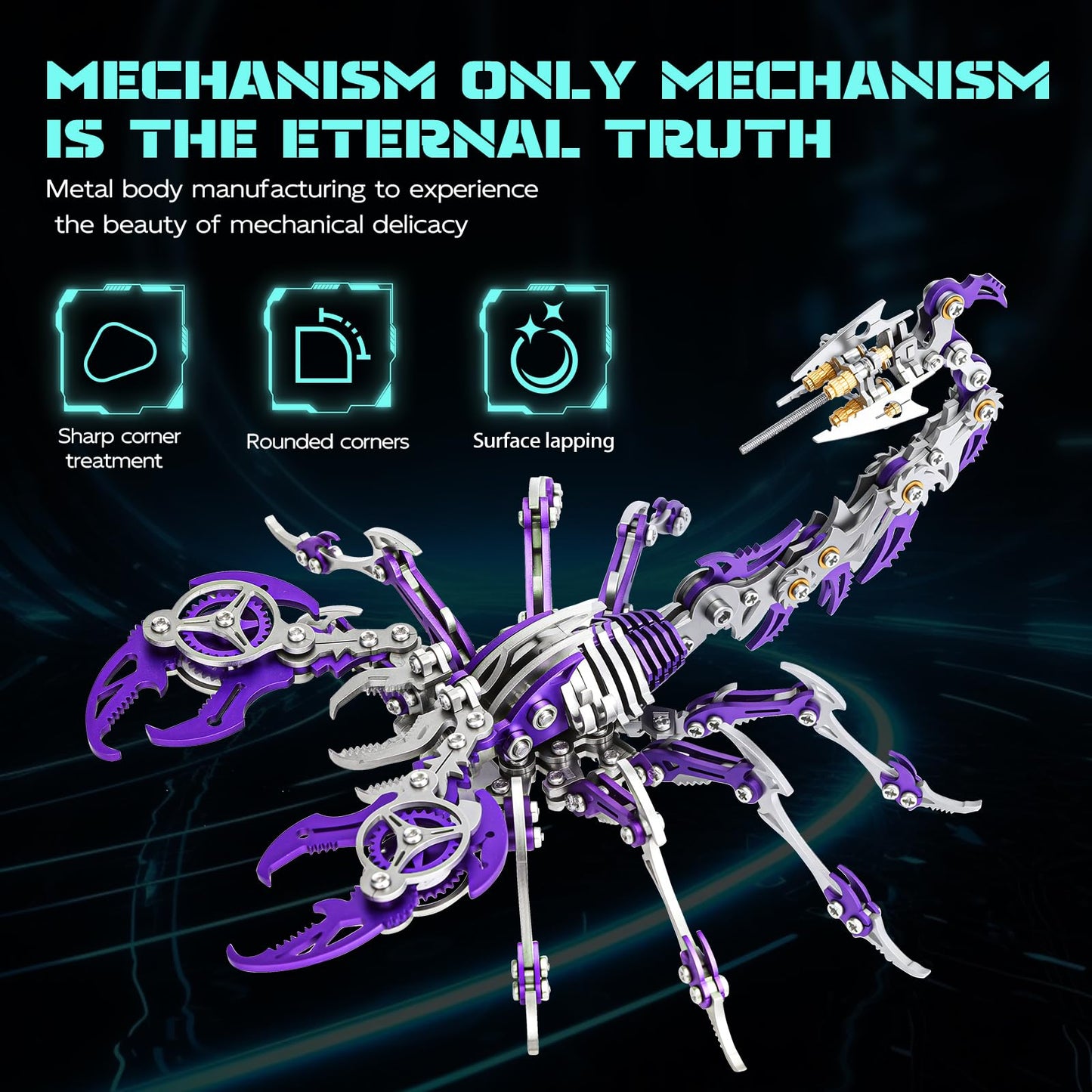LONGPIN 3D Metal Scorpion Puzzle - Laser-Cut DIY Challenge, Lifelike Collectible Decor for Adults & Teens, for Puzzle Enthusiasts & Nature